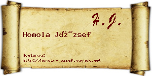 Homola József névjegykártya